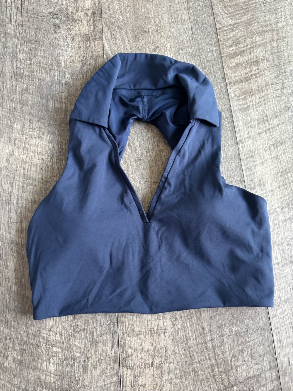 lululemon athletica Navy Hooded V-Neck Crop Top
